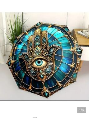 🆕️🧿☔️ EVIL EYE MOSAIC COMPACT UMBRELLA☔️🧿